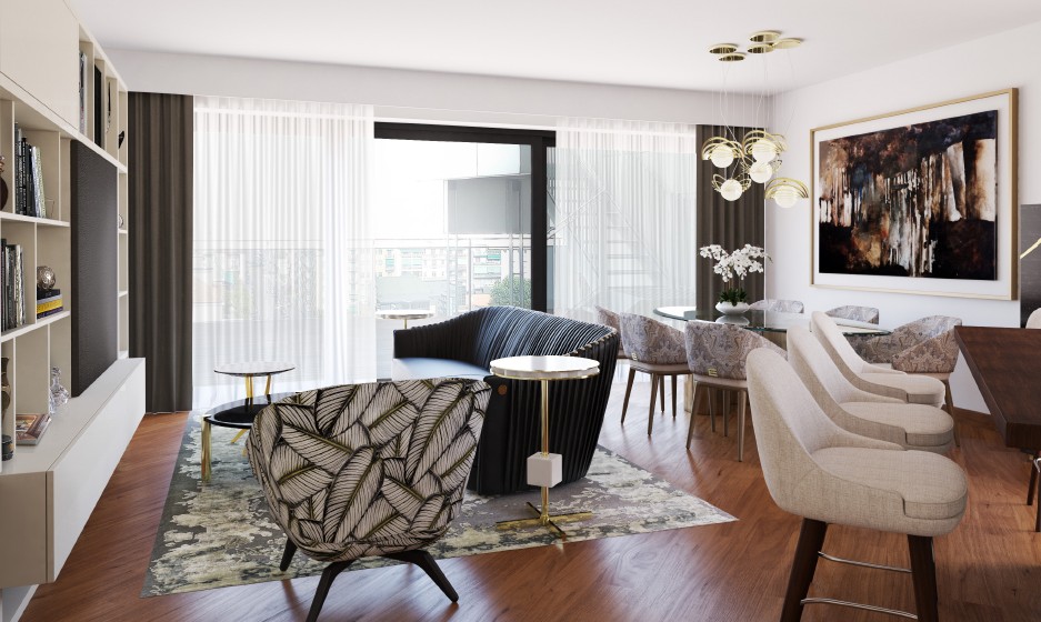 London apartment — dining area detail
