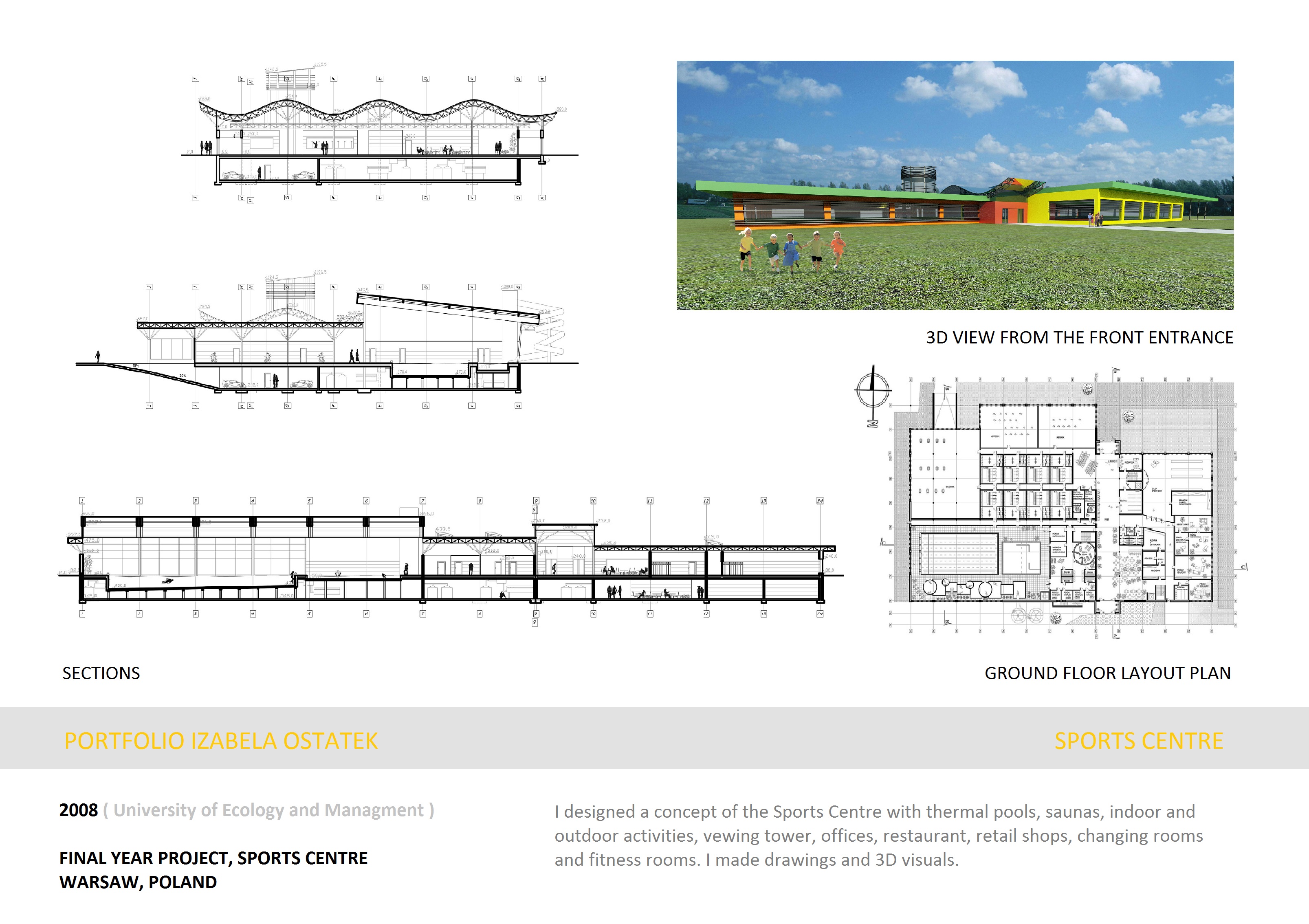 Aquapark Warsaw — portfolio overview with sections and floor plan