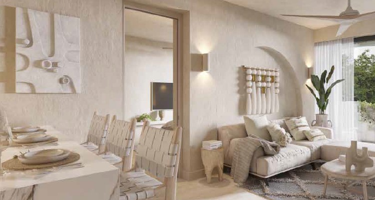 Ardeh Tulum — living and dining room
