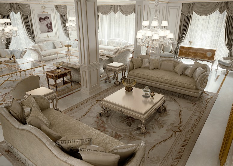 Classical salon — overhead view