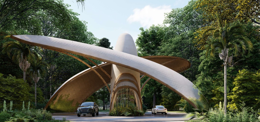 Lula Sanctuary — sculptural entrance gate