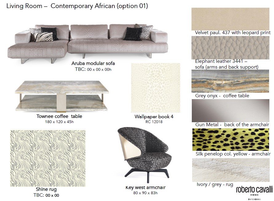 Living room mood board — Contemporary African