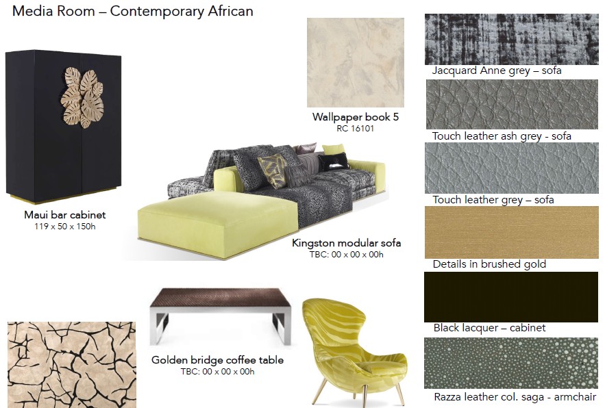 Media room mood board — Contemporary African