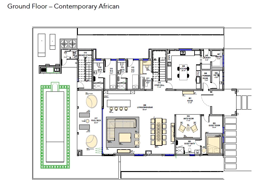 Ground floor plan — Contemporary African