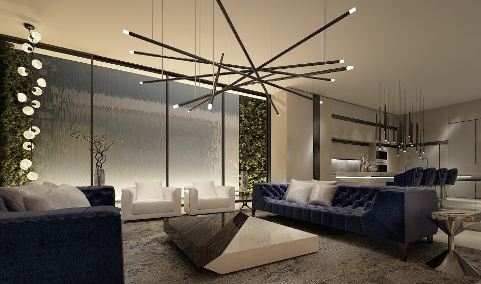 Open-plan living and kitchen