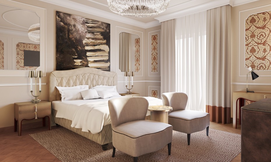 Master bedroom — classic English with chandelier